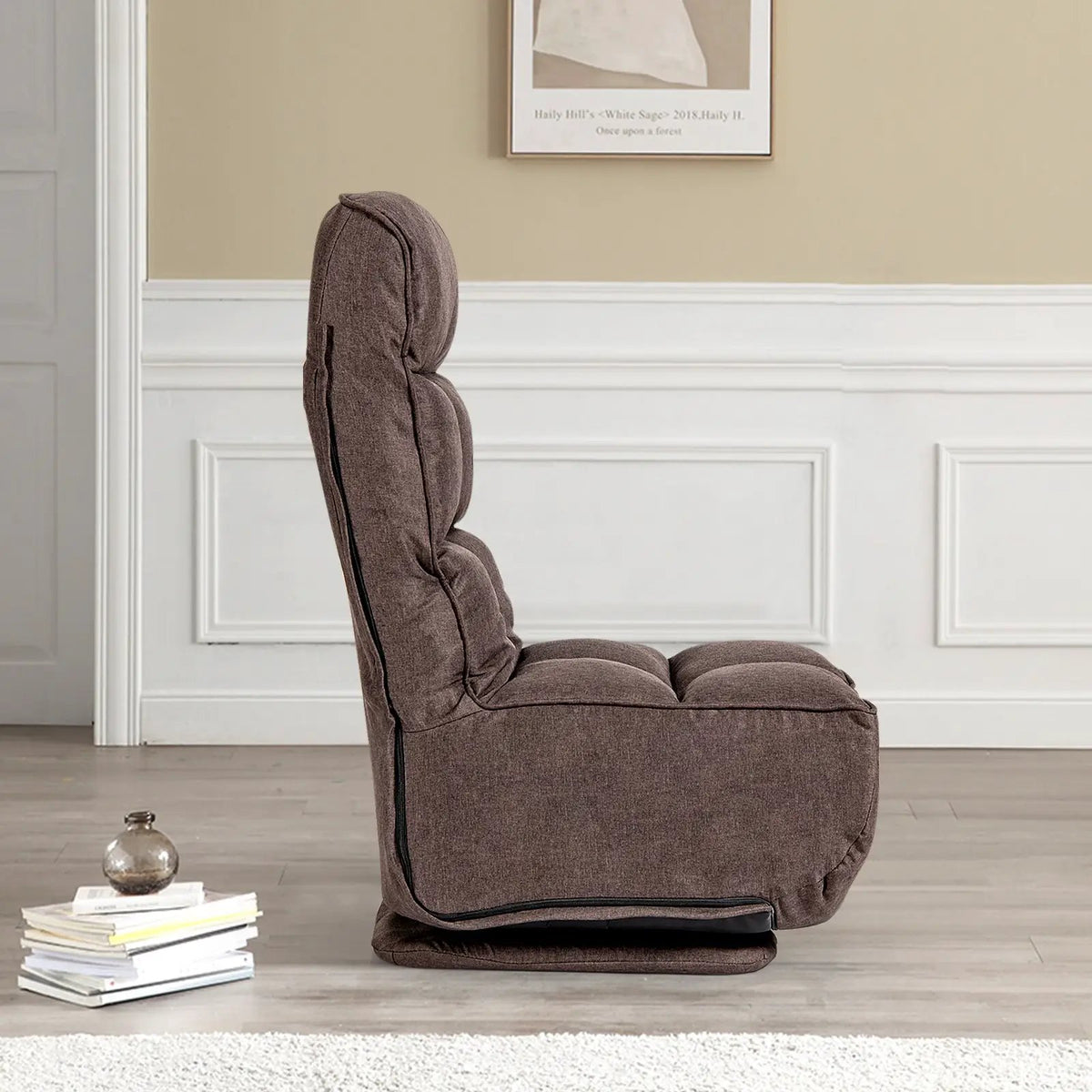 360-Degree Swivel Folding Floor Chair with 6 Adjustable Positions, photo 17 of 24