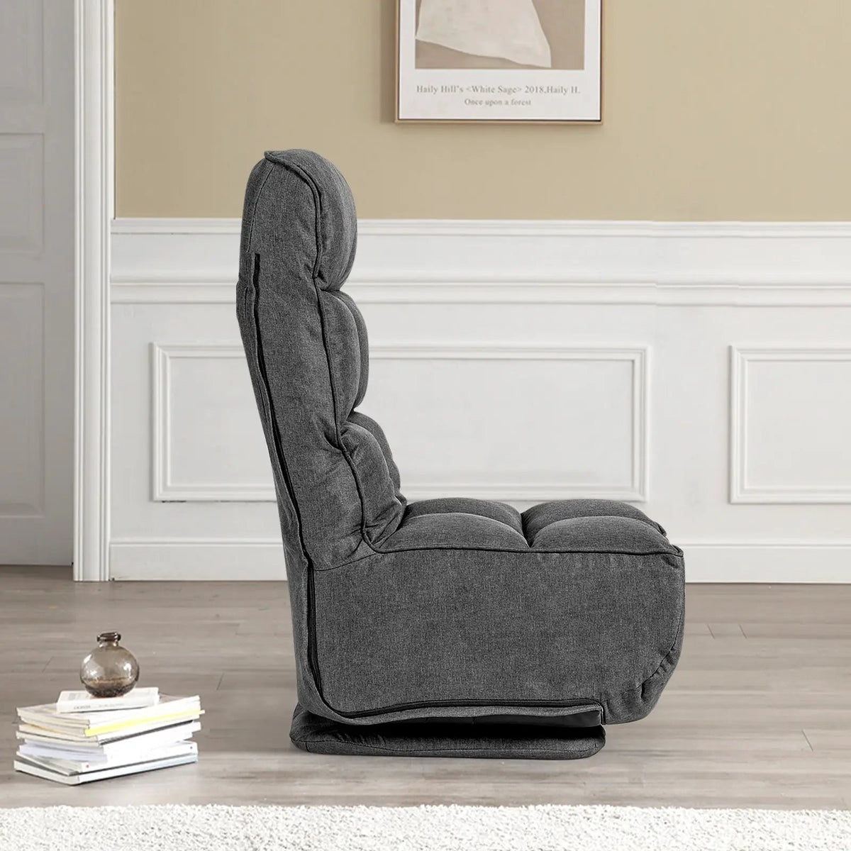 360-Degree Swivel Folding Floor Chair with 6 Adjustable Positions, photo 18 of 24