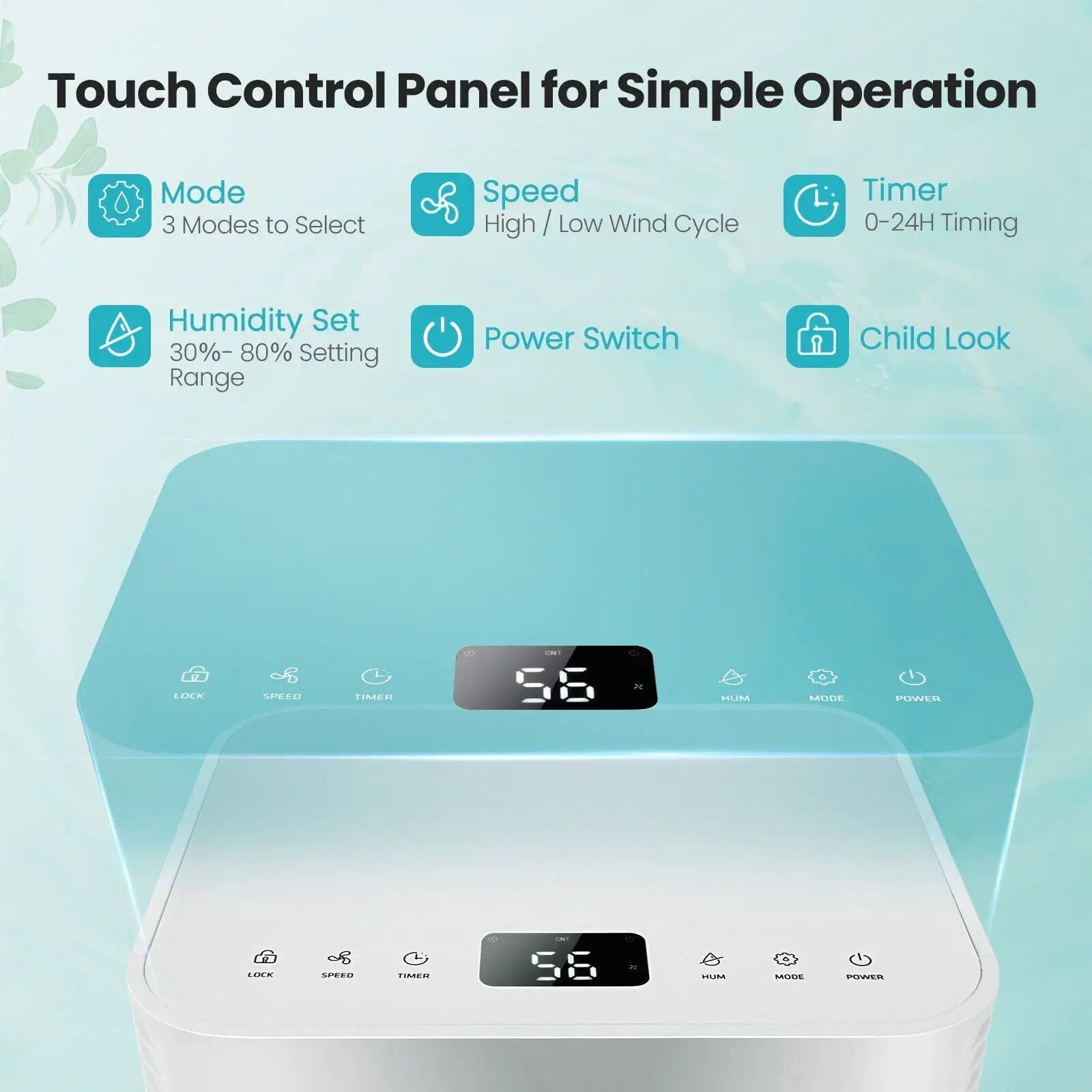 1750 Sq. Ft 32 Pints Dehumidifier with Auto Defrost and 24H Timer Drain Hose-White by DirectDeals