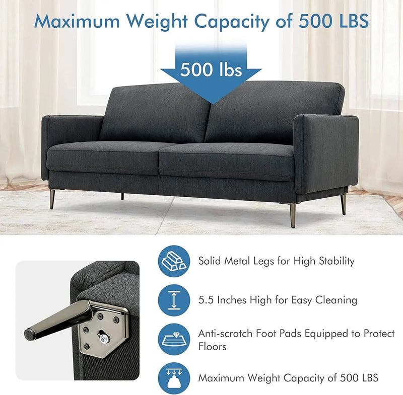 Modern Loveseat with Comfy Backrest Cushions by DirectDeals