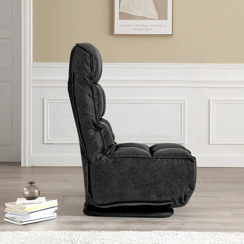 360-Degree Swivel Folding Floor Chair with 6 Adjustable Positions by DirectDeals