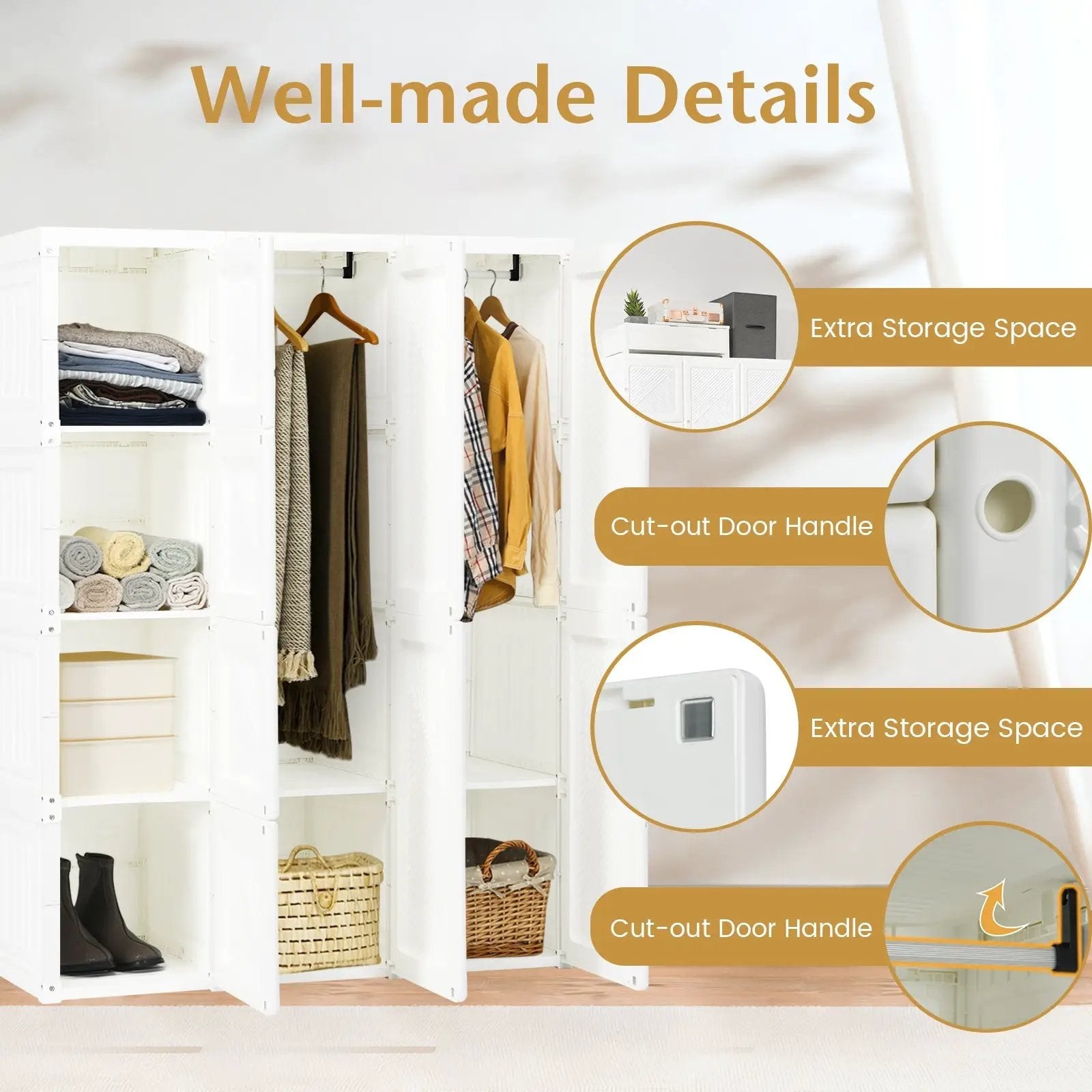 Foldable Closet Clothes Organizer with 8 Cubby Storage by DirectDeals