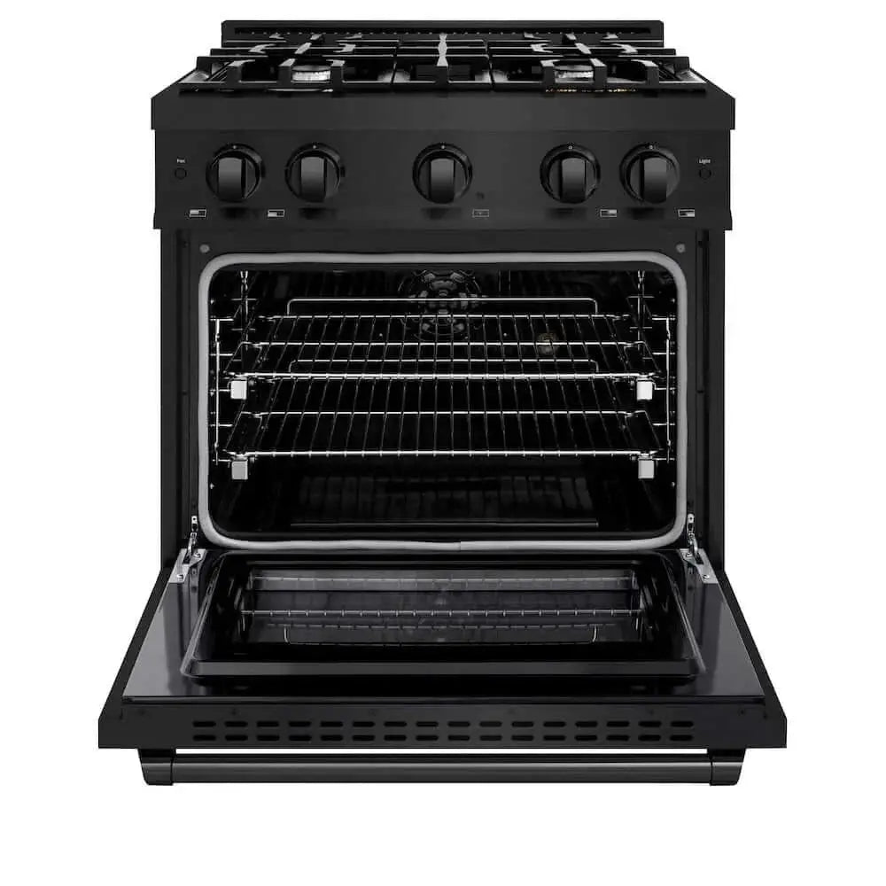 ZLINE 30" Select Gas Range Convection Gas Oven Black Stainless Steel HGRB-30 by Farmhouse Kitchen and Bath
