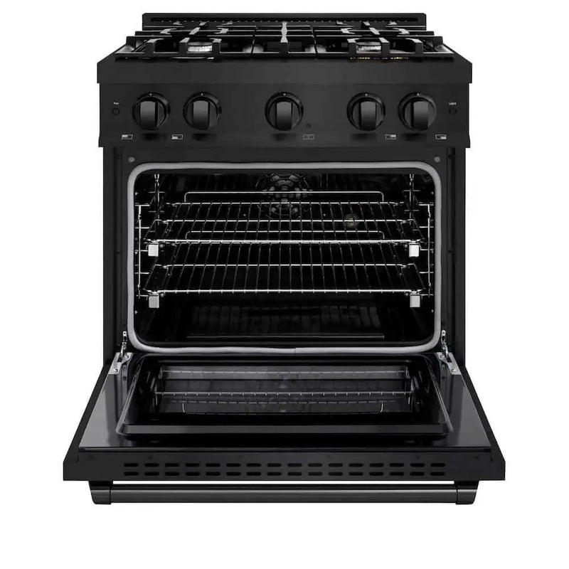 ZLINE 30" Select Gas Range Convection Gas Oven Black Stainless Steel HGRB-30 by Farmhouse Kitchen and Bath