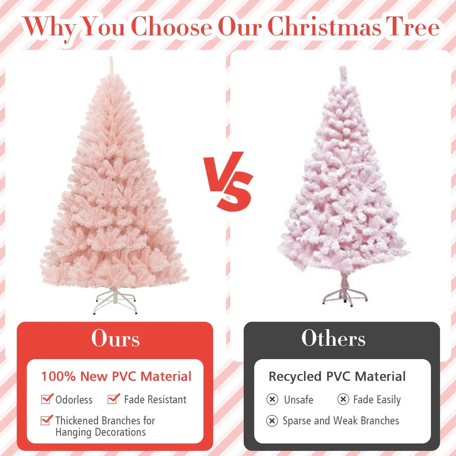6/7 Feet Artificial Christmas Tree Hinged Full Fir Tree by DirectDeals