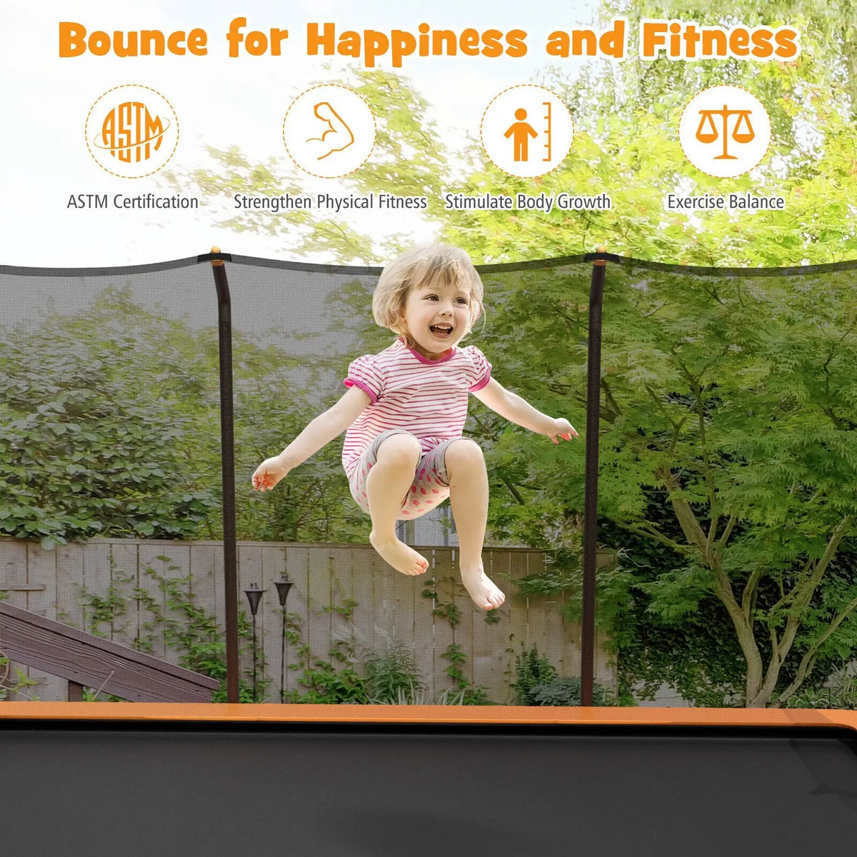 8 x 14 Feet Rectangular Recreational Trampoline with Safety Enclosure Net and Ladder, photo 13 of 16