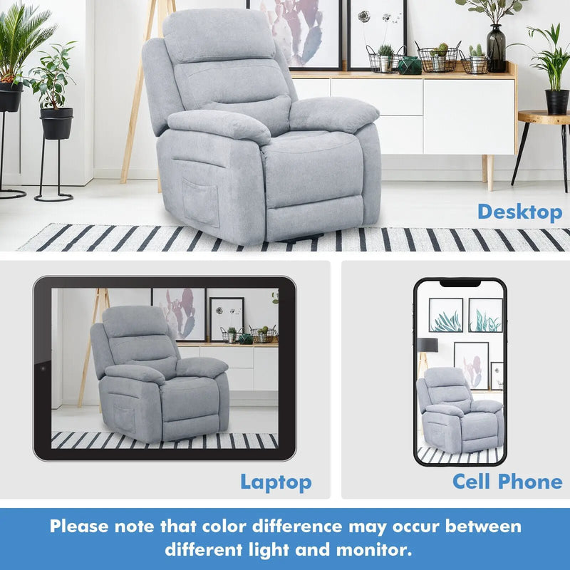 Power Lift Recliner Sofa with Side Pocket and Remote Control by DirectDeals