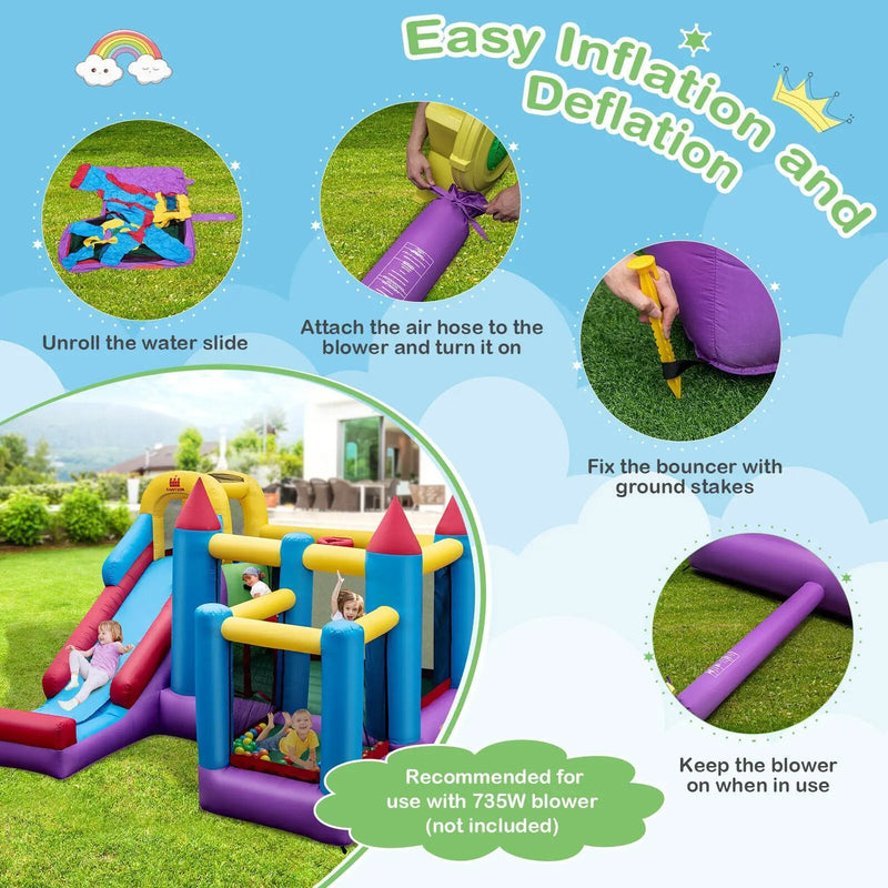 5-in-1 Inflatable Bounce Castle without Blower by DirectDeals