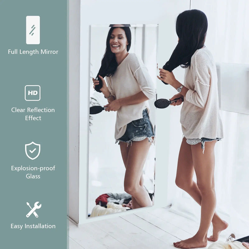 43 x 15 Inch Wall Mounted Frameless Full Length Mirror by DirectDeals