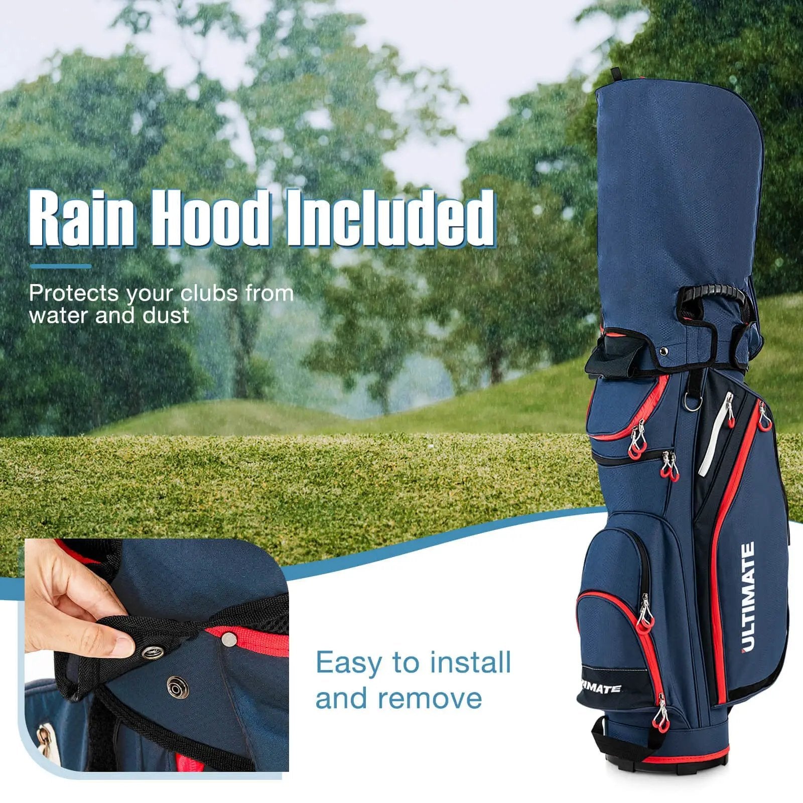 9.5 Inch Golf Cart Bag with 14 Way Dividers Top Organizer by DirectDeals