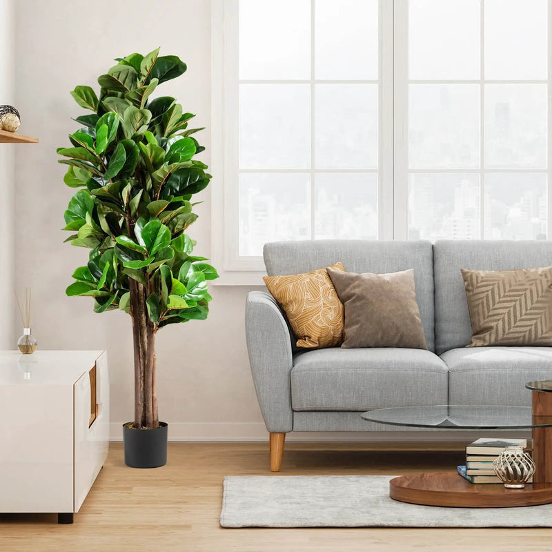 5 Feet Artificial Fiddle Leaf Fig Tree Decorative Planter by DirectDeals