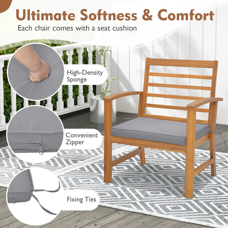 3 Pieces Outdoor Furniture Set with Soft Seat Cushions by DirectDeals
