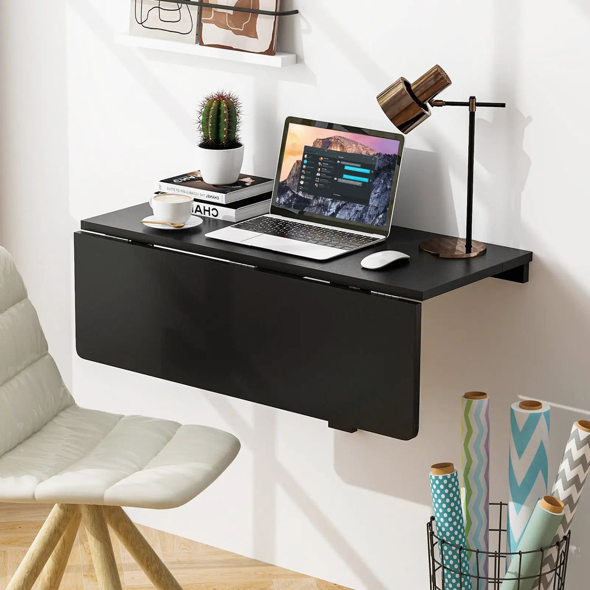 31.5 x 23.5 Inch Wall Mounted Folding Table for Small Spaces