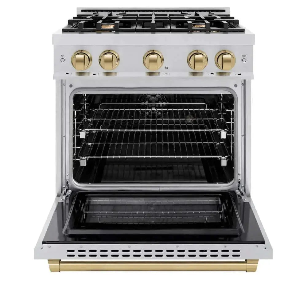 ZLINE 30" Select Gas Range Convection Gas Oven Stainless Steel Champagne Bronze HGRZ-30-CB by Farmhouse Kitchen and Bath