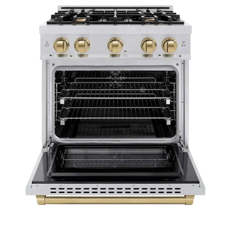 ZLINE 30" Select Gas Range Convection Gas Oven Stainless Steel Champagne Bronze HGRZ-30-CB by Farmhouse Kitchen and Bath
