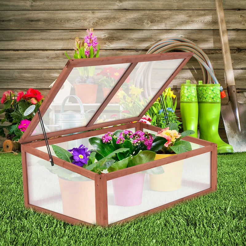 Outdoor Indoor Garden Portable Wooden Greenhouse by DirectDeals