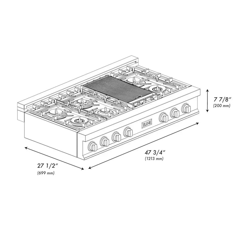 ZLINE 48" Bundle Range Top RT48 & Wall Oven AWS-30, 2KP-RTAWS48 by Farmhouse Kitchen and Bath