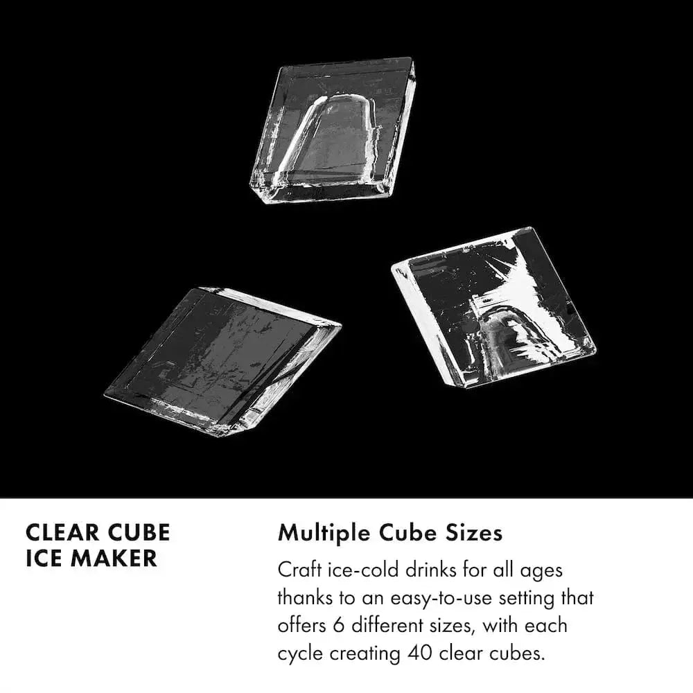 ZLINE 15" Touchstone Clear Cube Ice Maker Drain Pump Solid Stainless Steel Door ICCD-ST-15 by Farmhouse Kitchen and Bath