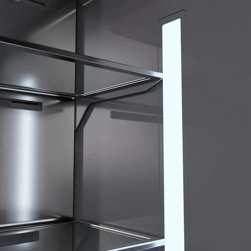 ZLINE 36" Panel Ready Built-In Bottom Freezer Refrigerator,Water Dispenser, Ice Maker,Graphite Gray, Champagne Bronze GRBIVZ-36-CB by Farmhouse Kitchen and Bath