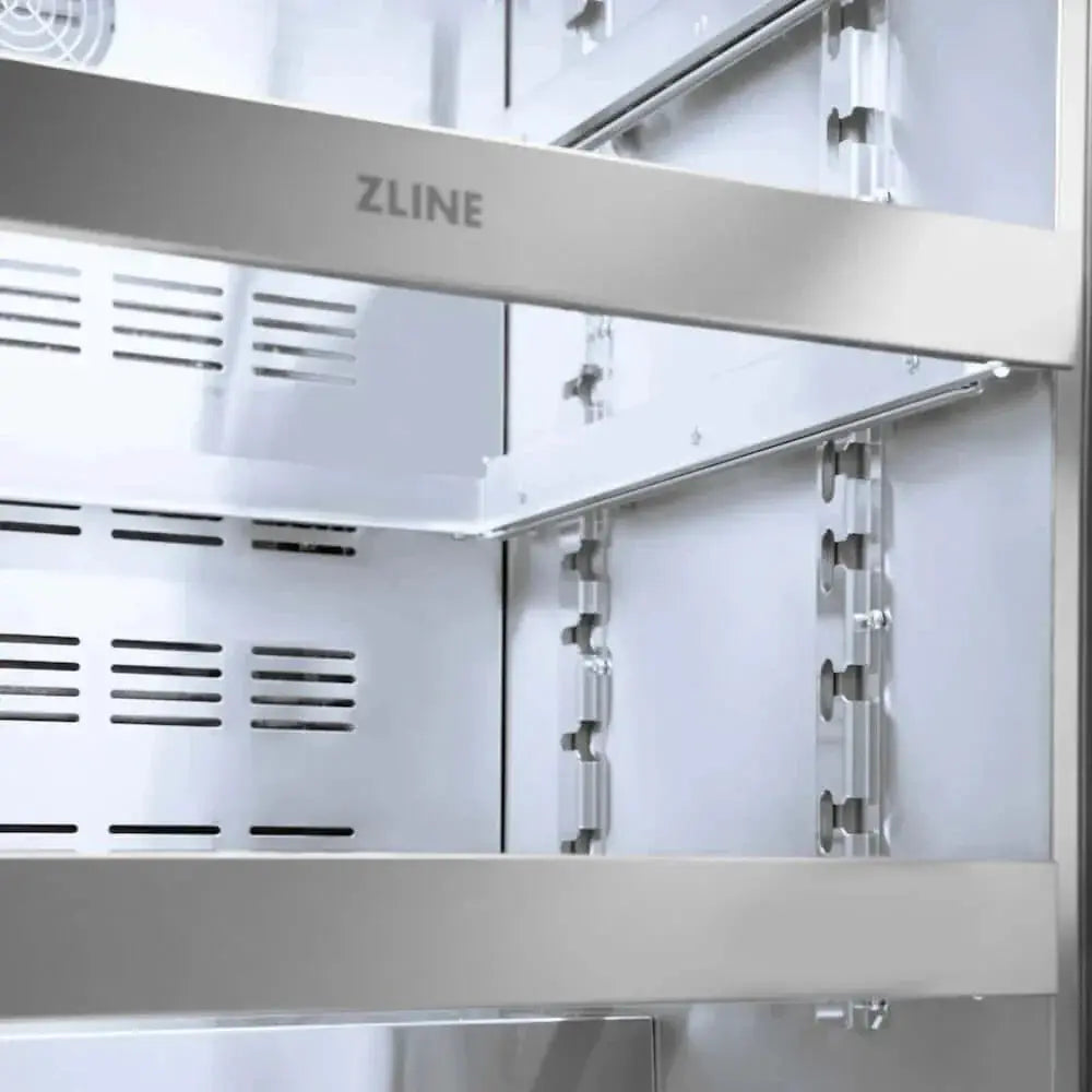 ZLINE 24" Touchstone 151 Can Beverage Fridge White Matte Glass Door RBSO-WM-24 by Farmhouse Kitchen and Bath