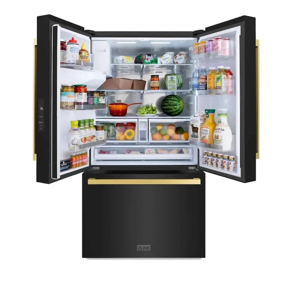 ZLINE 36" Refrigerator, Water, Ice Dispenser, Fingerprint Resistant, RSMZ-W-36-BS-FG by Farmhouse Kitchen and Bath