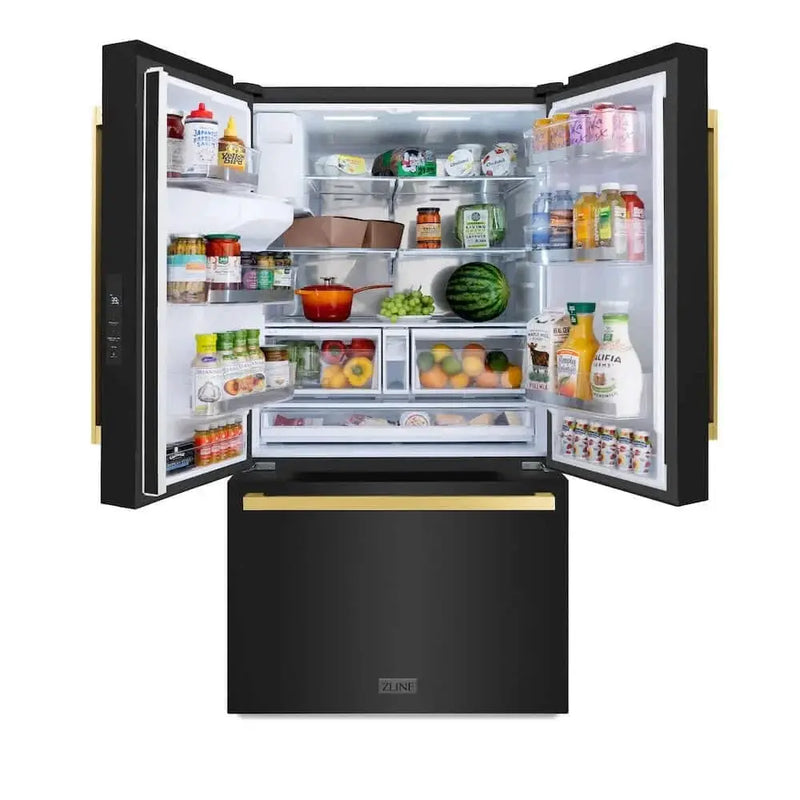 ZLINE 36" Refrigerator, Water, Ice Dispenser, Fingerprint Resistant, RSMZ-W-36-BS-FG by Farmhouse Kitchen and Bath