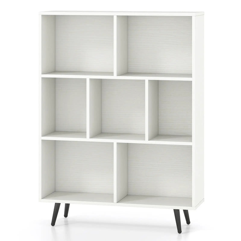 7/8/10-Cube Bookcase with 5 Tapered Metal Legs by DirectDeals