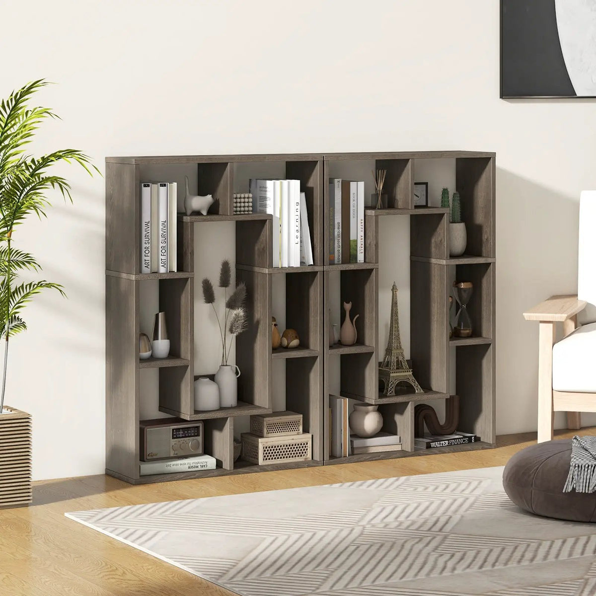 7-Cube Geometric Bookshelf Modern Decorative Open Bookcase, photo 16 of 24