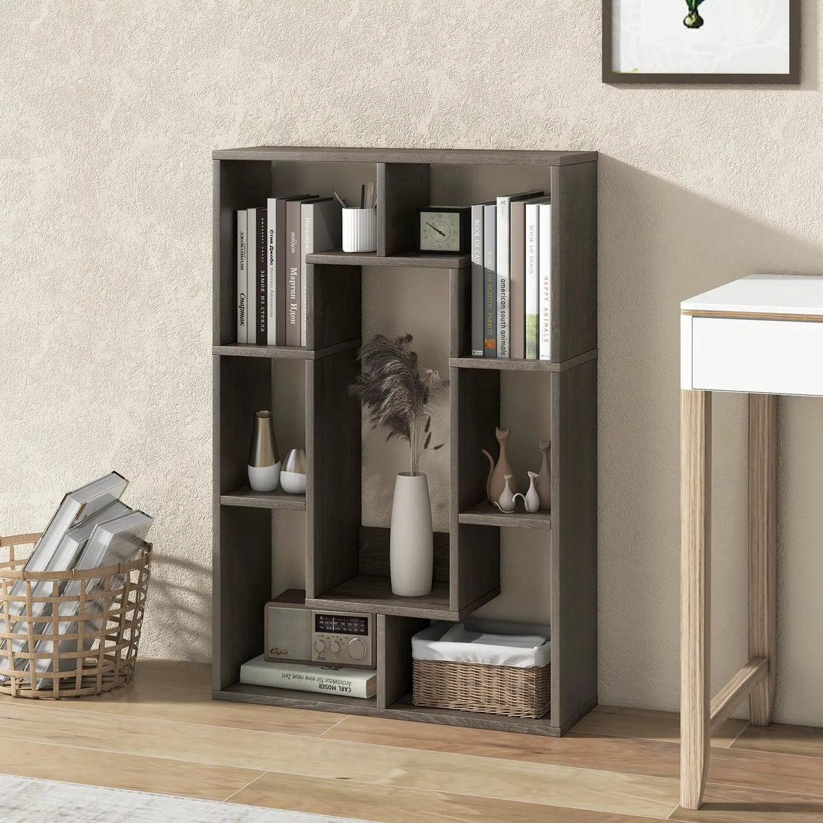 7-Cube Geometric Bookshelf Modern Decorative Open Bookcase, photo 5 of 24