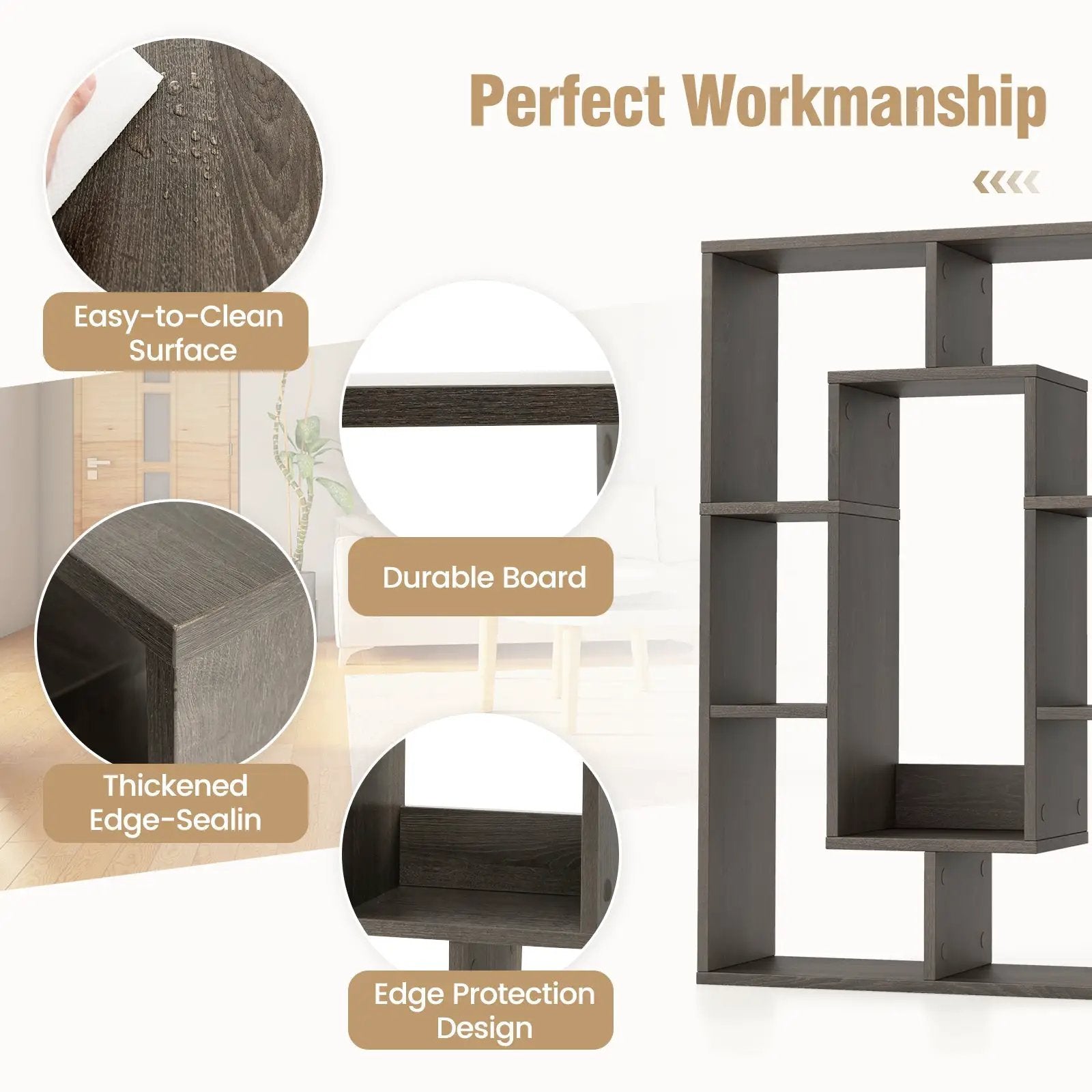 7-Cube Geometric Bookshelf Modern Decorative Open Bookcase by DirectDeals