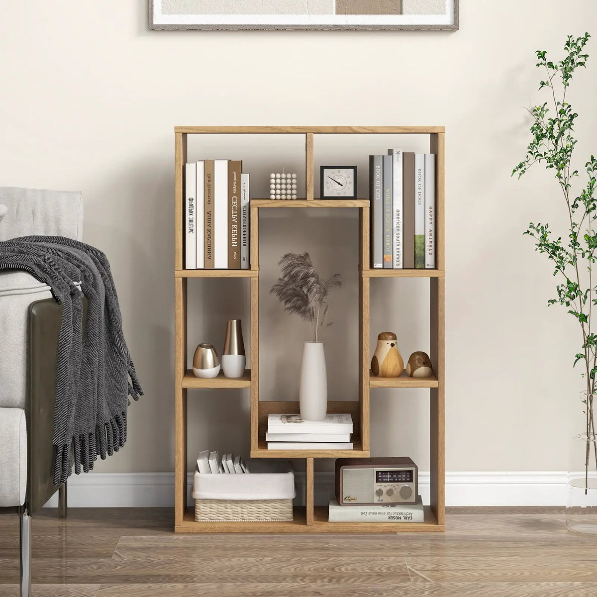 7-Cube Geometric Bookshelf Modern Decorative Open Bookcase, photo 14 of 24