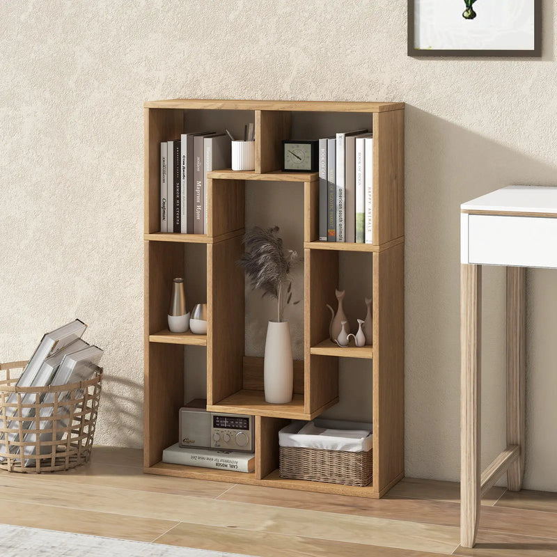7-Cube Geometric Bookshelf Modern Decorative Open Bookcase by DirectDeals