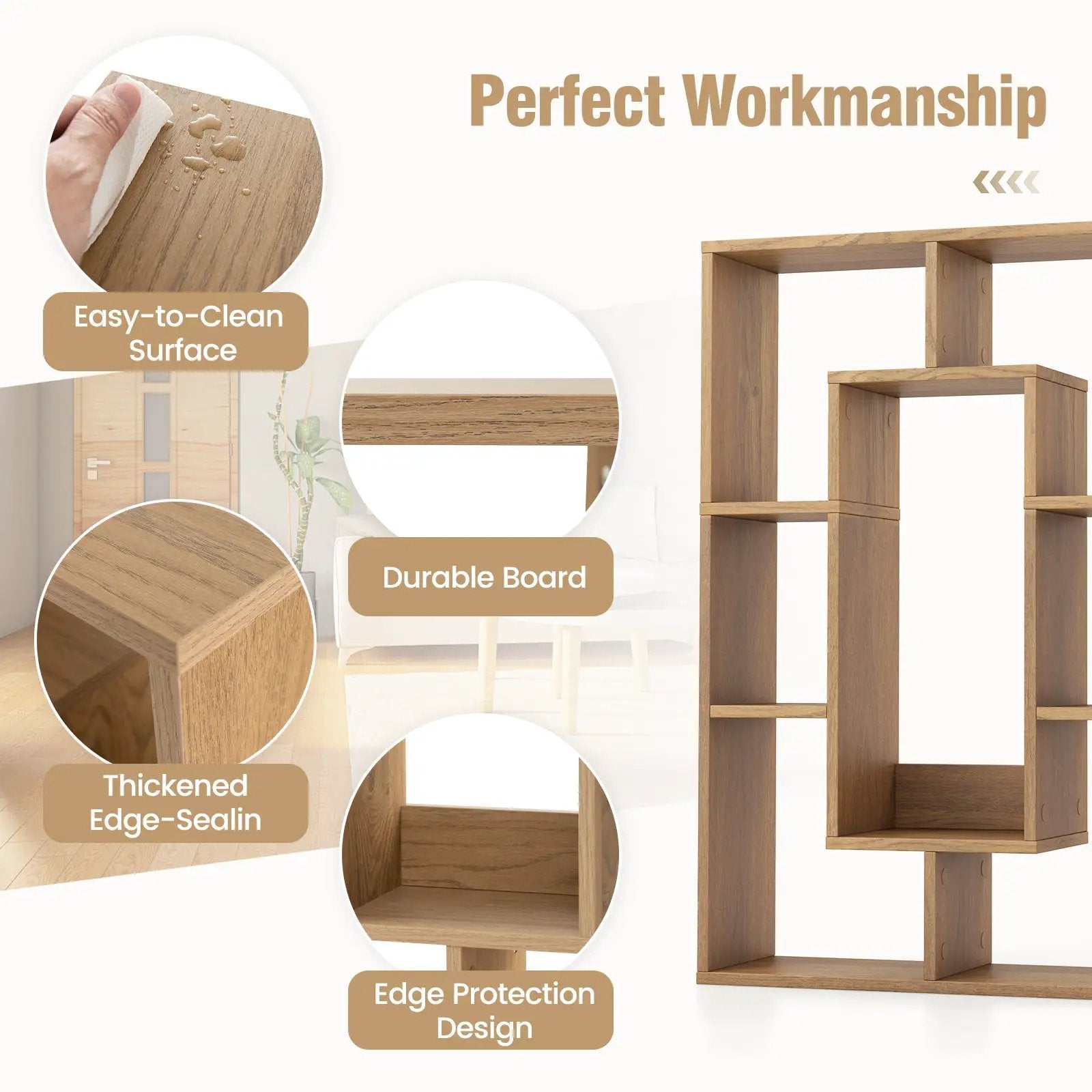 7-Cube Geometric Bookshelf Modern Decorative Open Bookcase by DirectDeals
