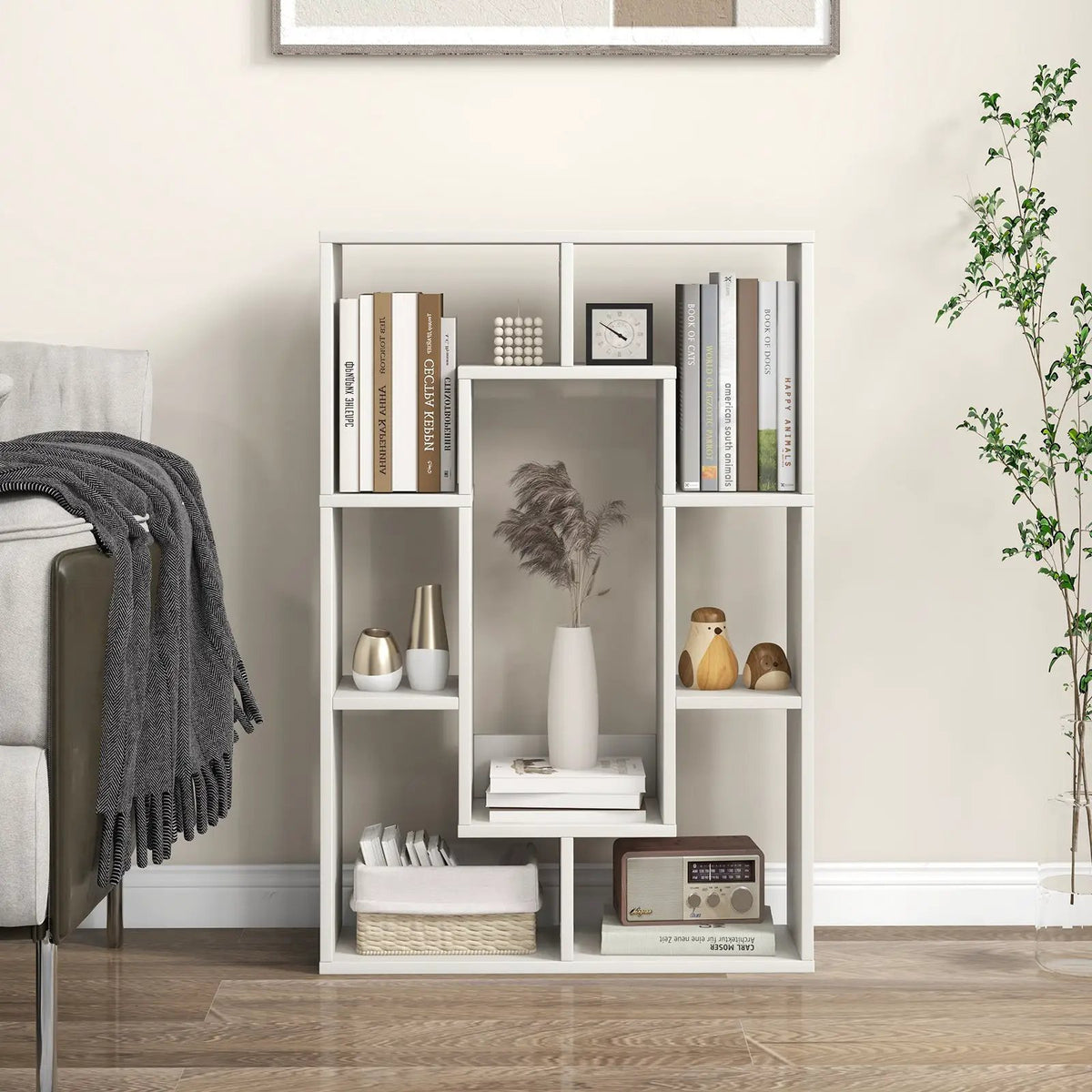 7-Cube Geometric Bookshelf Modern Decorative Open Bookcase, photo 15 of 24