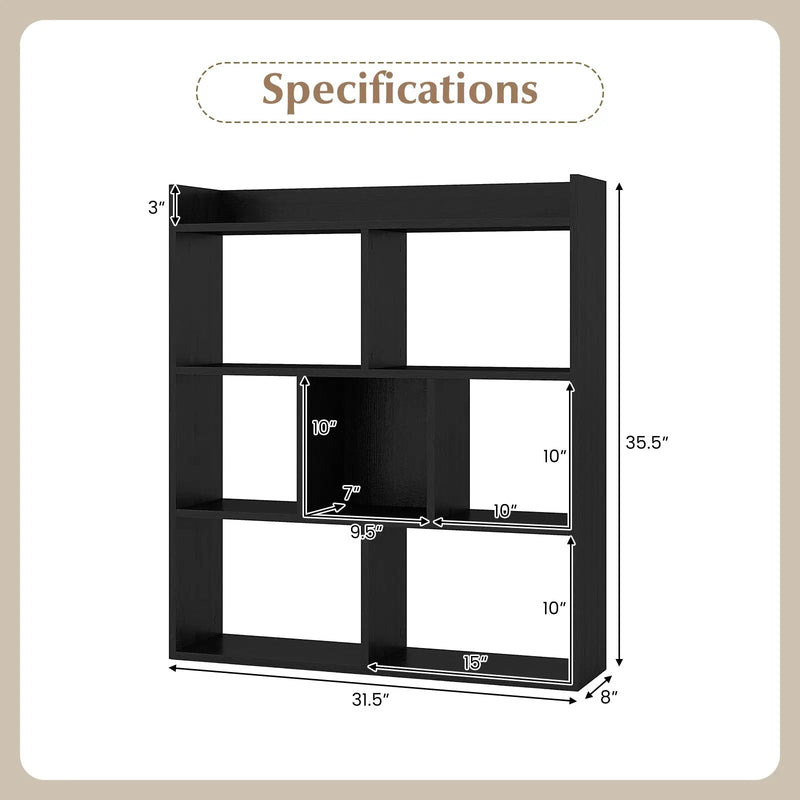 7 Cubes Open-back Bookshelf with Anti-Toppling Devices by DirectDeals