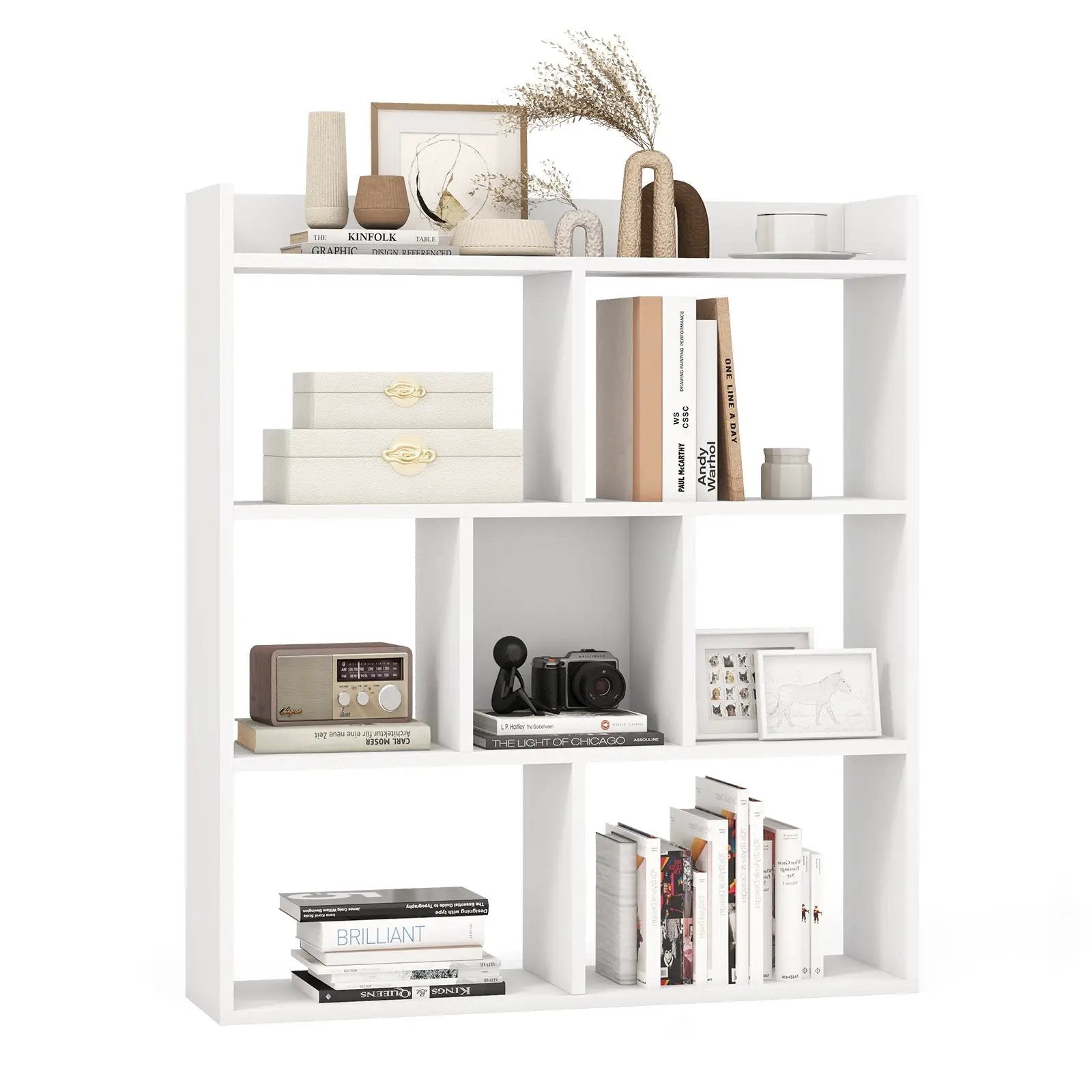 7 Cubes Open-back Bookshelf with Anti-Toppling Devices by DirectDeals