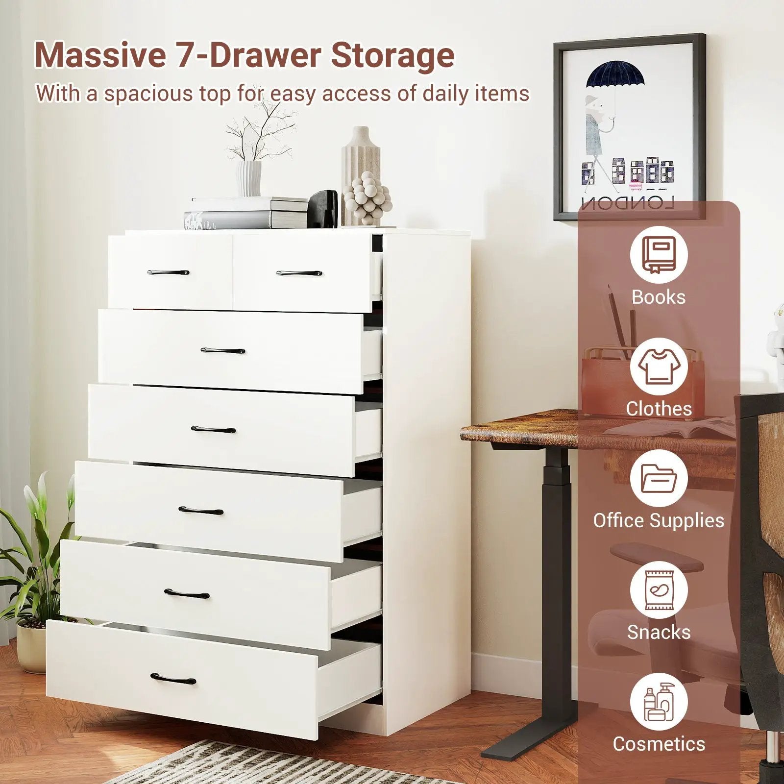 Wooden Chest of Drawers with Anti by DirectDeals