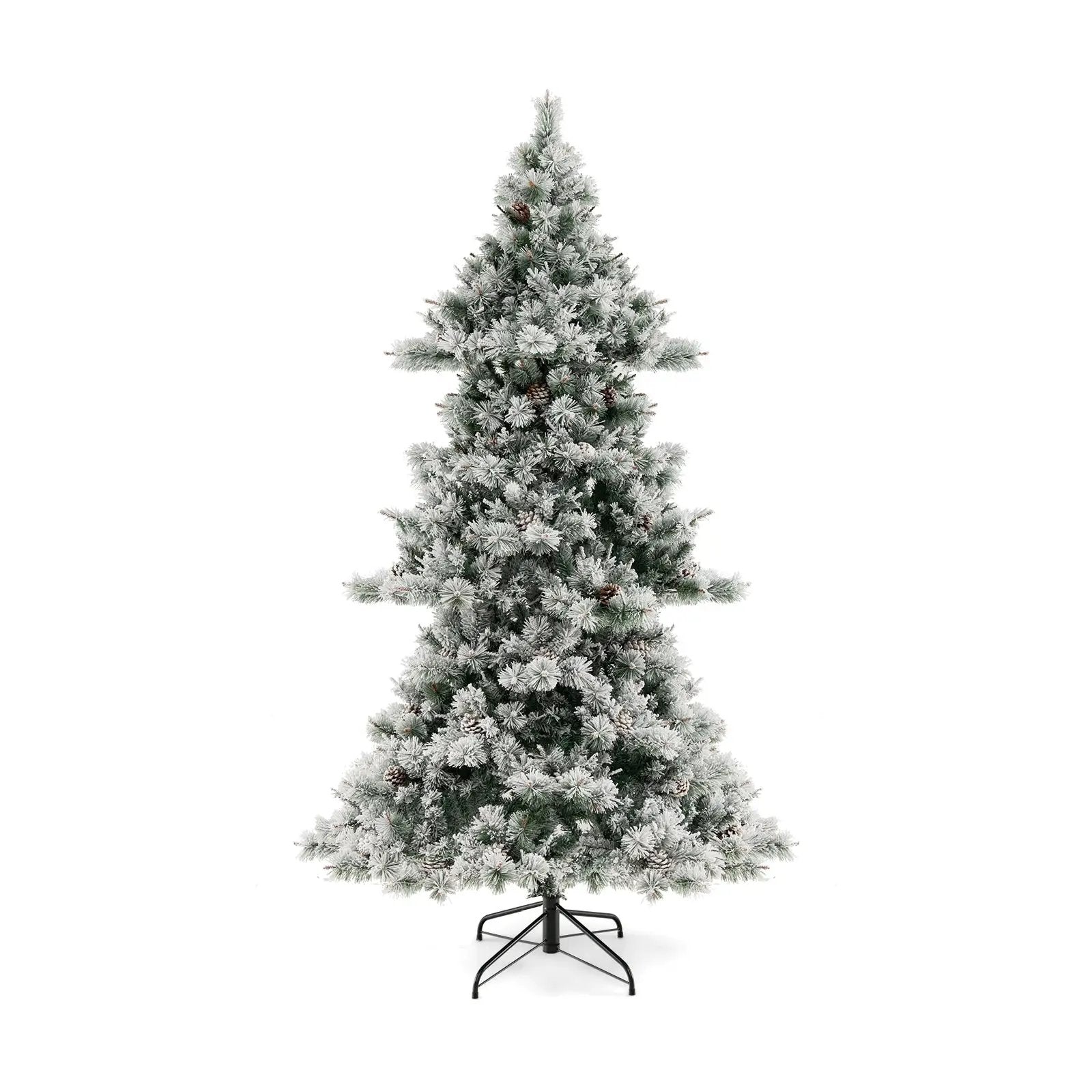 7 Feet Flocked Christmas Tree with Pine Needles by DirectDeals
