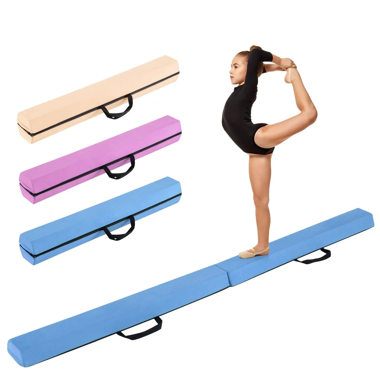 7 FT Folding Balance Beam with Removable Suede Cover and Non-slip Bottom by DirectDeals