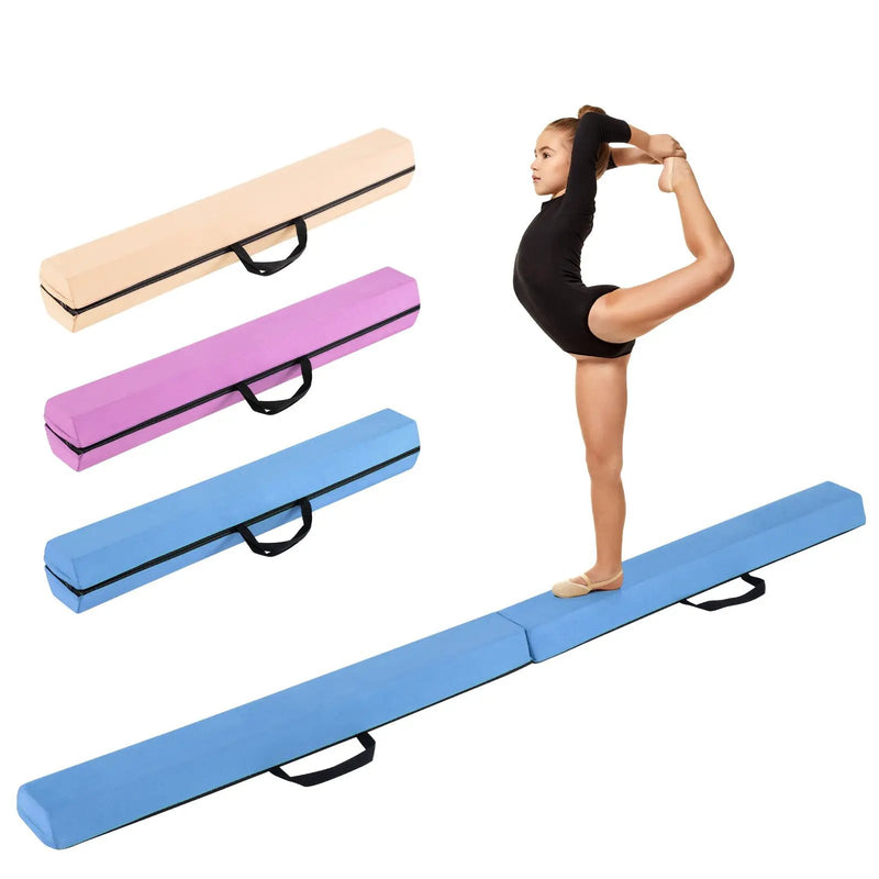 7 FT Folding Balance Beam with Removable Suede Cover and Non-slip Bottom by DirectDeals