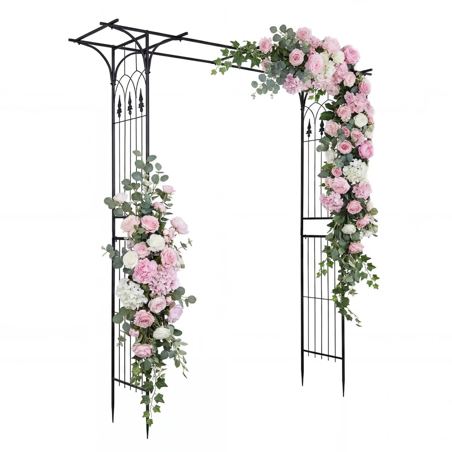 7 FT Garden Arch Arbor with Flat Top Design for Climbing Plants by DirectDeals