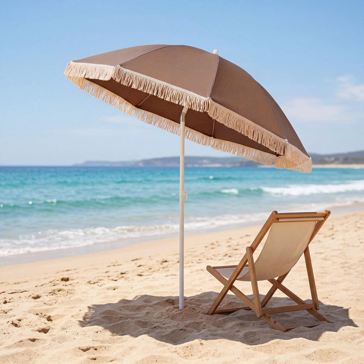 7 FT Patio Umbrella with Fringe Boho Tassel Umbrella for Outdoor Beach Garden Poolside, photo 10 of 16