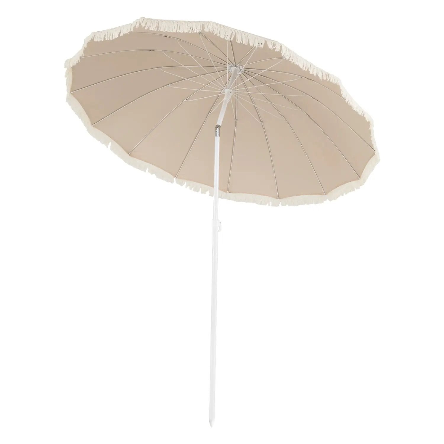7 FT Patio Umbrella with Fringe Boho Tassel Umbrella for Outdoor Beach Garden Poolside by DirectDeals
