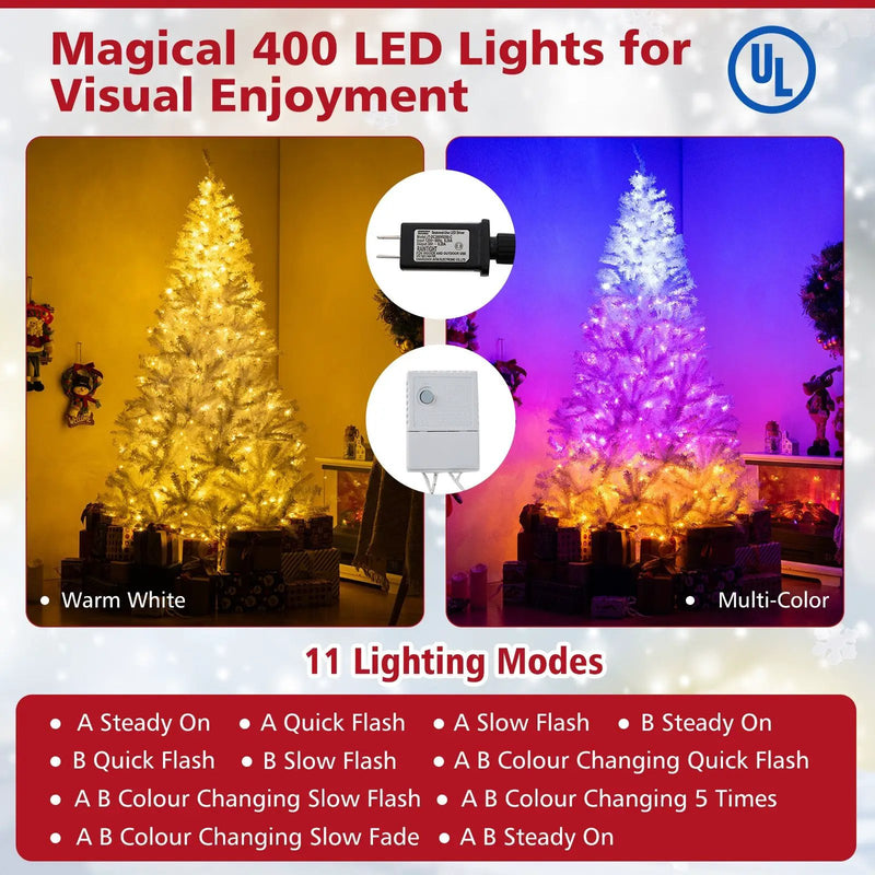 6 Ft Pre-Lit Artificial Christmas Tree with 11 Light Modes by DirectDeals