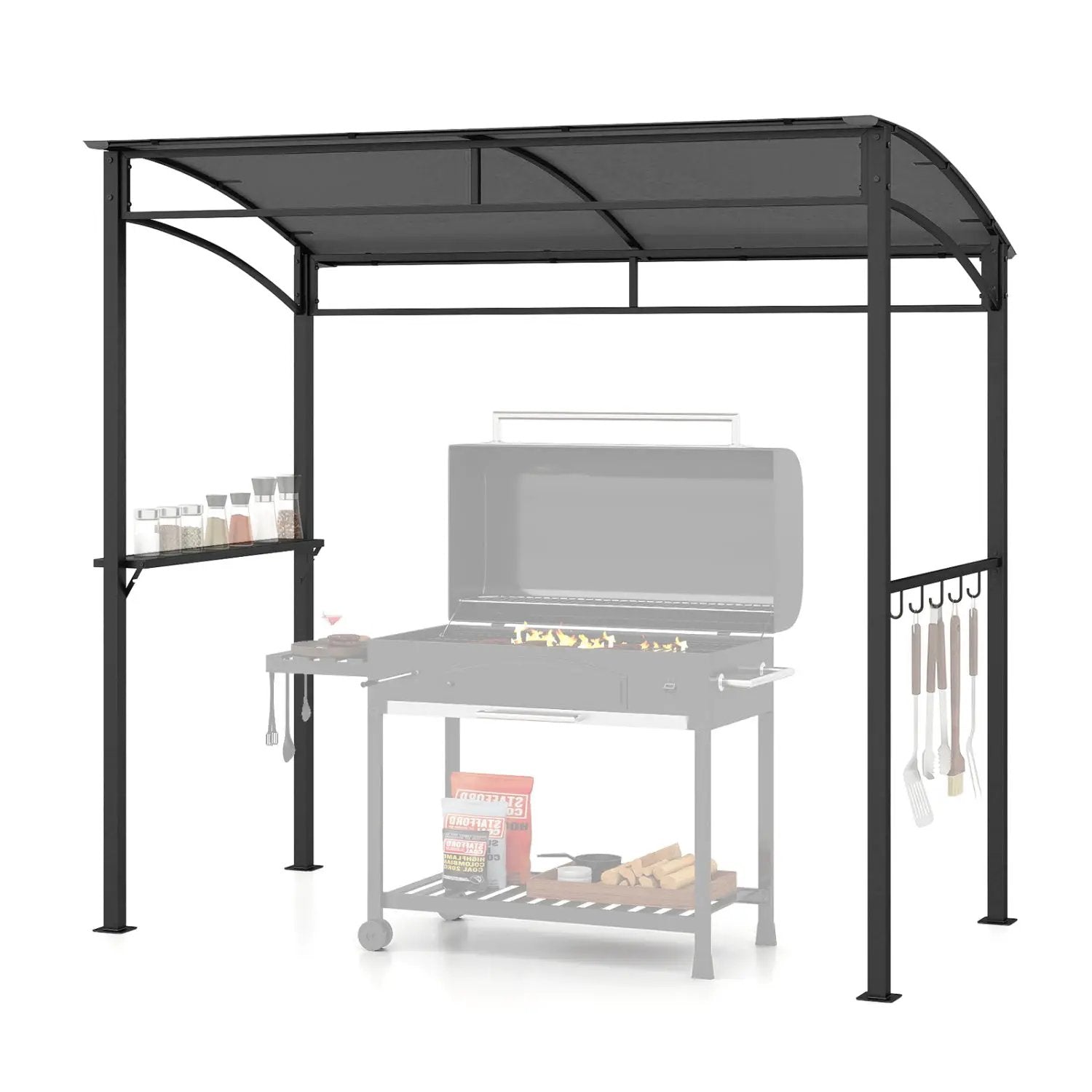 7 x 4.5 Feet Grill Gazebo Outdoor Patio Garden BBQ Canopy Shelter-Brown by DirectDeals