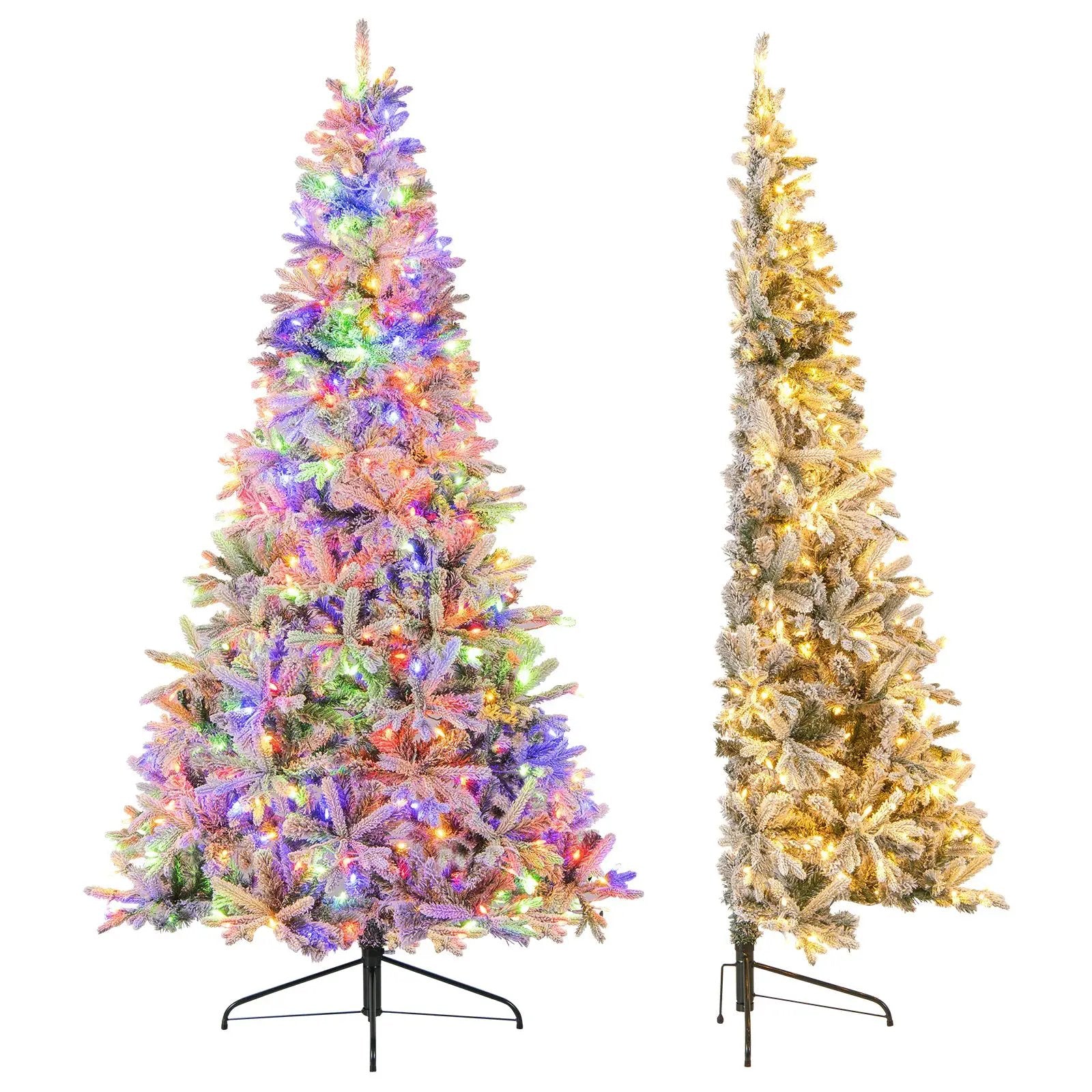 7 Feet Half Artificial Christmas Tree with 852 PE & PVC Branch Tips and 9 Modes-M by DirectDeals