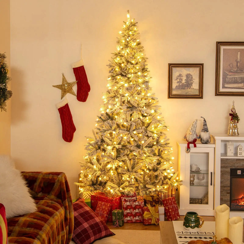 7 Feet Half Artificial Christmas Tree with 852 PE & PVC Branch Tips and 9 Modes-M by DirectDeals
