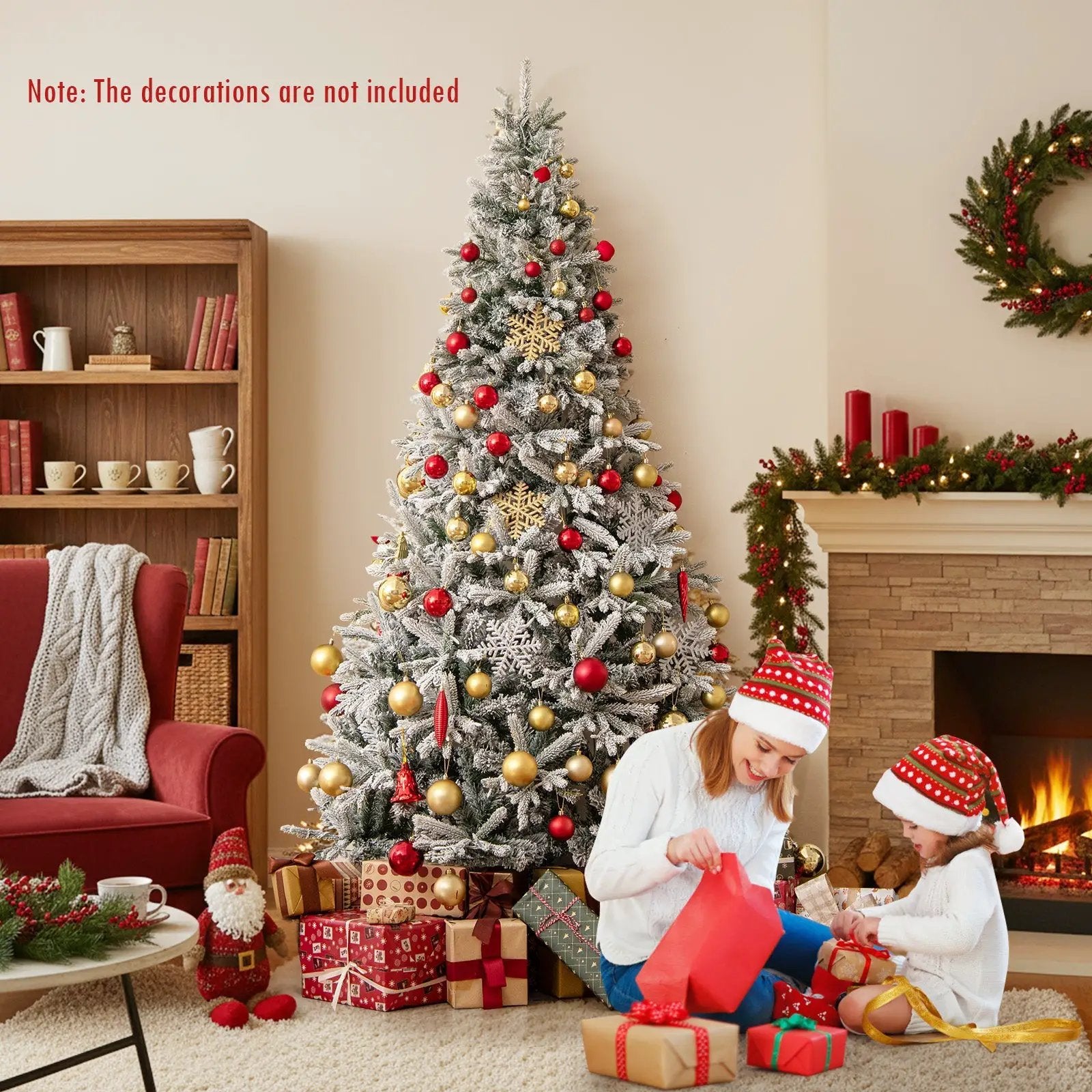 7 Feet Half Artificial Christmas Tree with 852 PE & PVC Branch Tips and 9 Modes-M by DirectDeals
