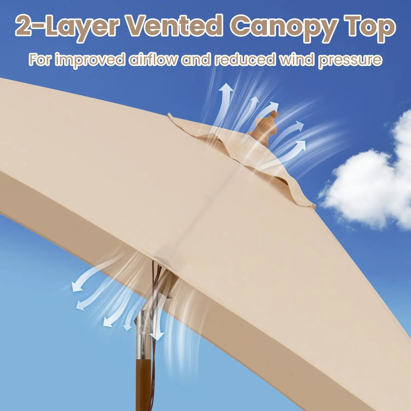 Rectangular Patio Umbrella 7ft with Adjustable Tilt by DirectDeals