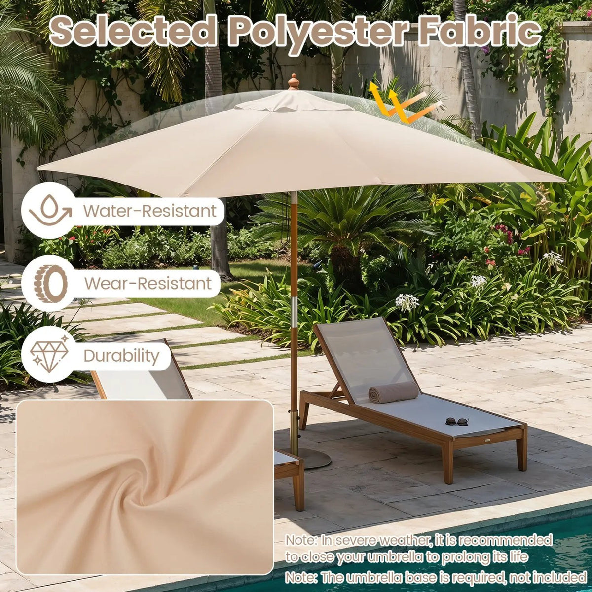 Rectangular Patio Umbrella 7ft with Adjustable Tilt, photo 6 of 24